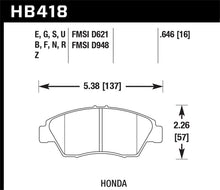 Cargar imagen en el visor de la galería, Hawk 2013-2014 Acura ILX (Hybrid) HPS 5.0 Front Brake Pads
