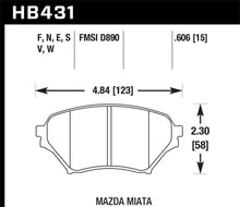 Cargar imagen en el visor de la galería, Hawk 01-05 Miata w/ Sport Suspension Blue 9012 Front Brake Pads D890