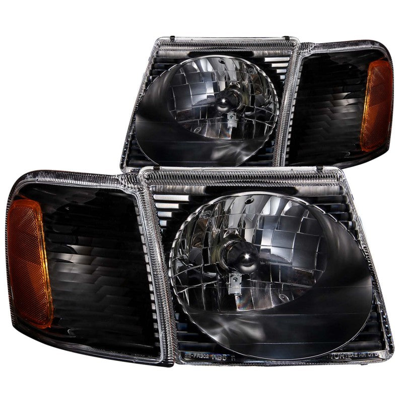 ANZO Faros delanteros de cristal Ford Explorer 2001-2005, color negro