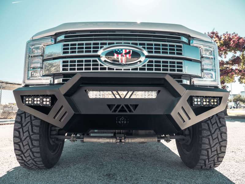 Road Armor 17-20 Ford F-250 Superduty SPARTAN Front Bumper Bolt-On Pre-Runner Guard - Tex Blk