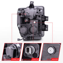 Cargar imagen en el visor de la galería, ANZO 2008-2010 Ford F-250 Faros delanteros con proyector con halo cromado (CCFL)