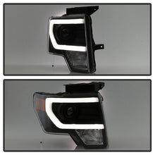 Cargar imagen en el visor de la galería, xTune Ford F150 Projector Headlights - Light Bar DRL - Black PRO-JH-FF15009-LBDRL-BK