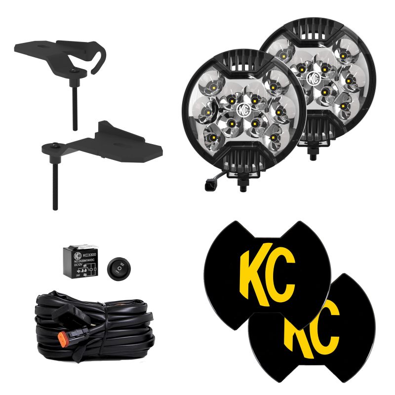 KC HiLiTES Jeep 392/Mojave SlimLite LED Kit de luces de zanja Sys de 2 luces