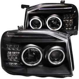 ANZO 2001-2004 Nissan Frontier Proyector Faros con Halo Negro (CCFL)