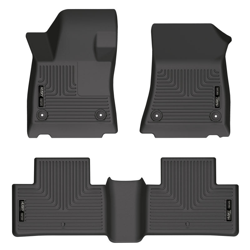 Husky Liners 2022 Infiniti QX55 WeatherBeater Revestimiento de piso para asiento delantero y segundo - Negro