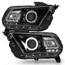 Cargar imagen en el visor de la galería, ANZO 2010-2014 Ford Mustang Projector Headlights w/ Halo Black (CCFL)