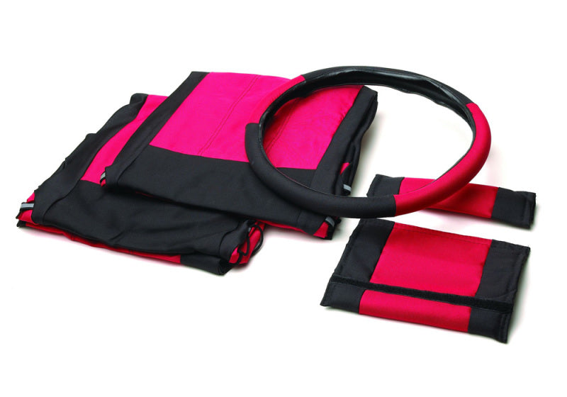 Rampage 1987-1995 Jeep Wrangler(YJ) Comfort Combo fundas de asiento - negro/rojo