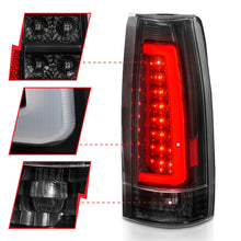 Cargar imagen en el visor de la galería, ANZO 1999-2000 Cadillac Escalade luces traseras LED, carcasa negra, par de lentes transparentes