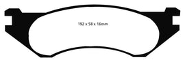 EBC 98-02 Dodge Ram Van B1500 Pastillas de freno delanteras Yellowstuff