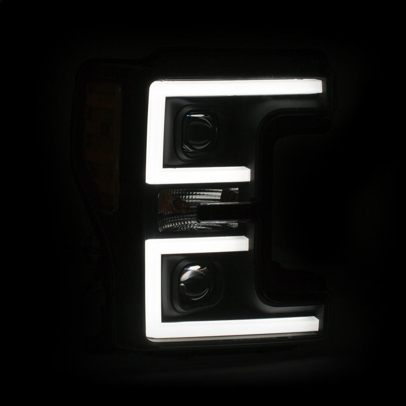 Faros delanteros LED ANZO 17-18 Ford F-250 Super Duty Faros delanteros LED estilo tablón negros (par)
