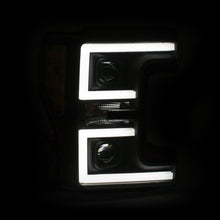 Cargar imagen en el visor de la galería, Faros delanteros LED ANZO 17-18 Ford F-250 Super Duty Faros delanteros LED estilo tablón negros (par)