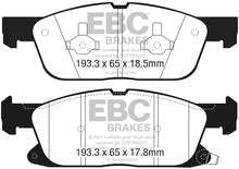 Cargar imagen en el visor de la galería, EBC 2016+ Lincoln Continental (10.a generación) 2.7L Twin Turbo Pastillas de freno delanteras Yellowstuff