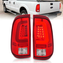 Cargar imagen en el visor de la galería, ANZO 2008-2016 Ford F-250 luces traseras LED carcasa cromada lente roja/transparente (par)