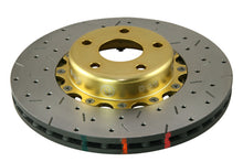 Cargar imagen en el visor de la galería, DBA 02-10 WRX / 13+ FR-S / 13+ BRZ Rotor frontal premium perforado y ranurado serie 5000 con sombrero dorado
