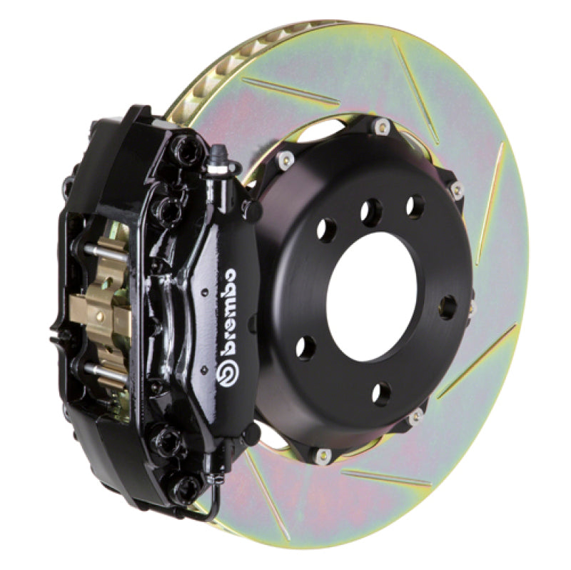 Brembo 02-06 Mini Cooper Fr GT BBK 4Pis Cast 2pc 320x28 2pc Rotor Ranurado Tipo 1-Negro
