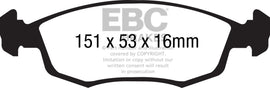 EBC 11+ Fiat 500 1.4 (calipers ATE) Pastillas de freno delanteras Greenstuff
