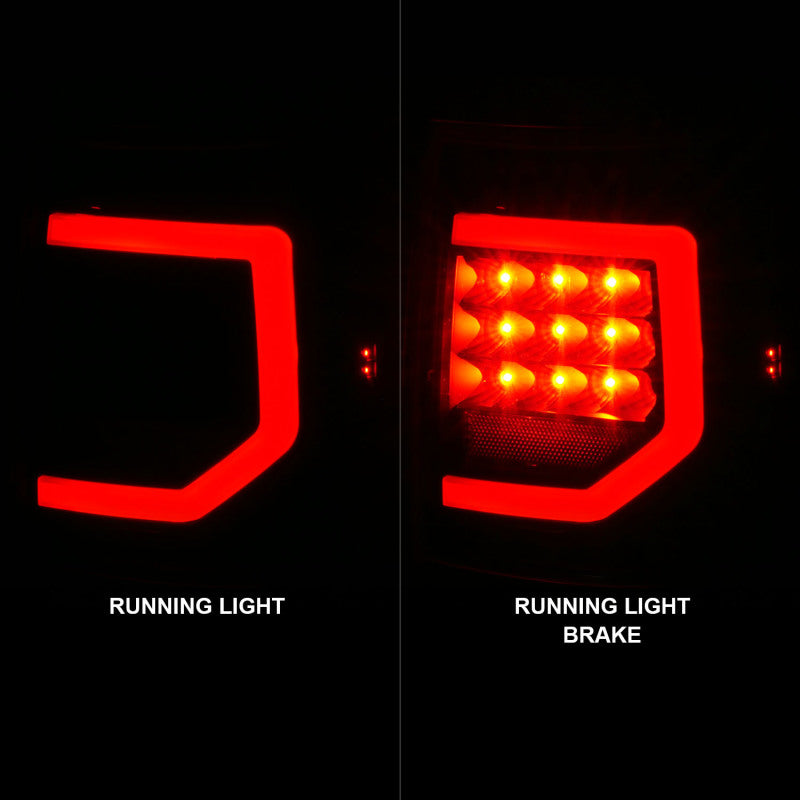 Anzo 07-11 Toyota Tundra Luces traseras LED completas Carcasa negra Lente transparente G2 (con barras de luz C)