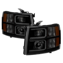 Cargar imagen en el visor de la galería, Xtune Chevy Silverado 1500/2500 07-13 Halo Projector Headlights Black Smoked PRO-JH-CS07-LED-BSM