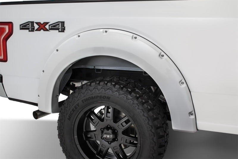 Bushwacker 16-17 Ford F-150 Styleside bolsillo estilo bengalas 4 piezas 78.9/67.1/97.6 pulgadas cama - Oxford blanco