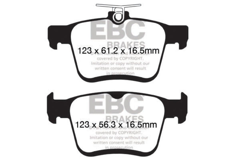 EBC 14+ Audi A3 1.8 Turbo (con freno de estacionamiento electrónico) Pastillas de freno traseras Greenstuff