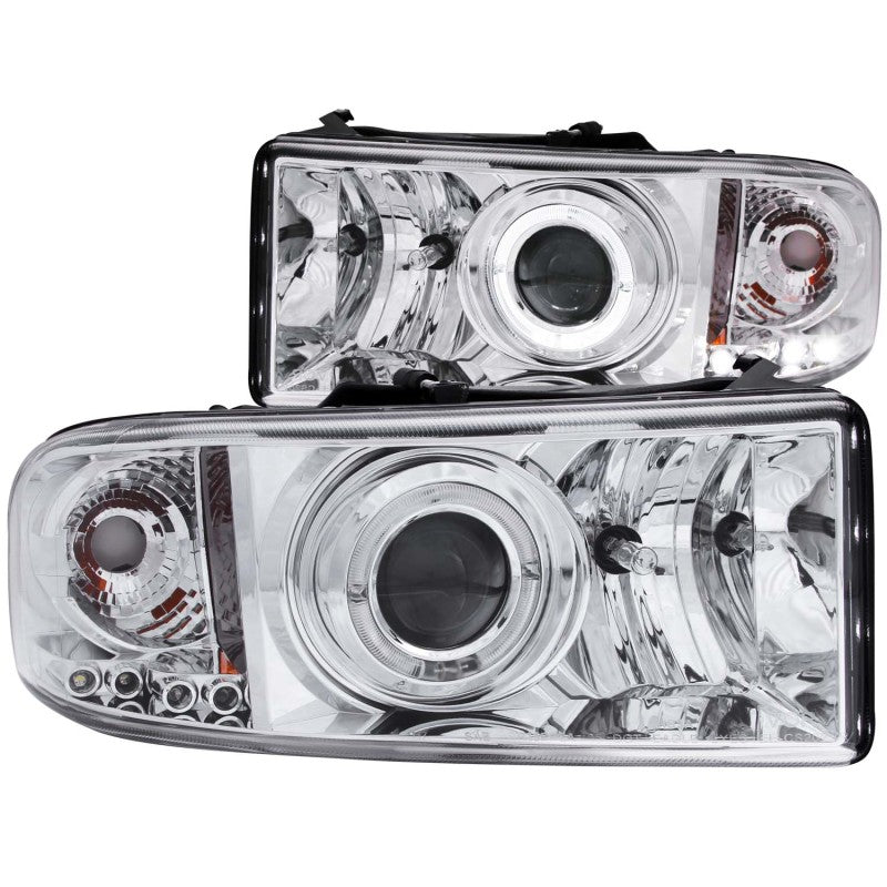 ANZO 1994-2001 Dodge Ram faros delanteros con proyector con halo cromado