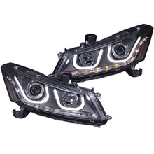 Cargar imagen en el visor de la galería, ANZO 2008-2012 Honda Accord Projector Headlights w/ U-Bar Black
