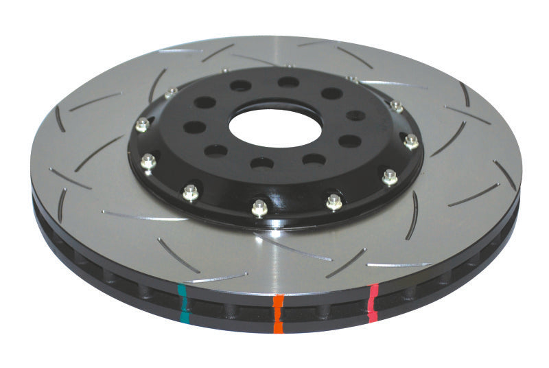 DBA 13-17 VW Golf R (MK7) 5000 Rotor de 2 piezas completamente ensamblado Sombrero negro T3 Ranurado KP Delantero