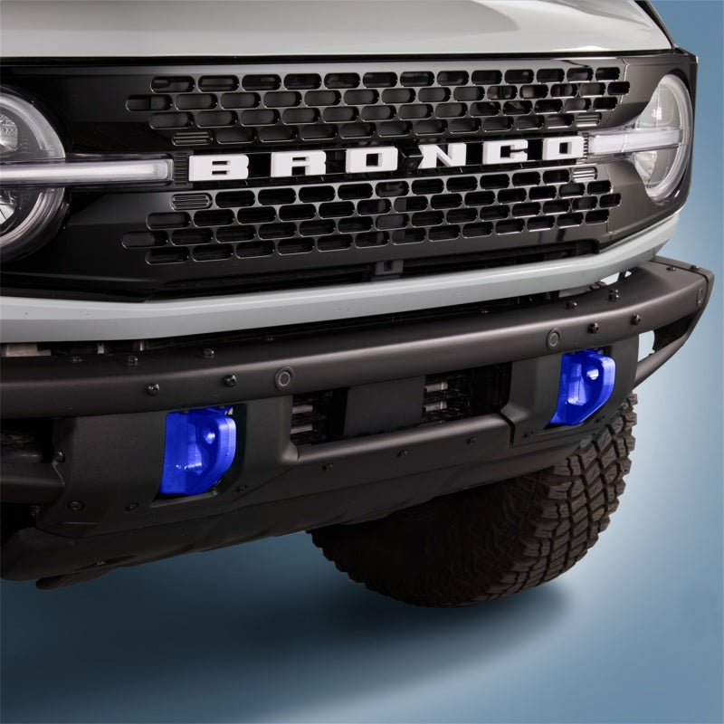 Ganchos de remolque para parachoques delantero Ford Racing 2021+ Bronco - Azul (par)