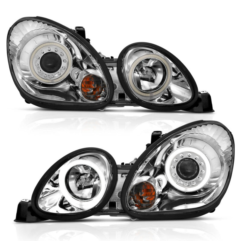 ANZO 1998-2005 Lexus Gs300 Faros delanteros con proyector con halo cromado
