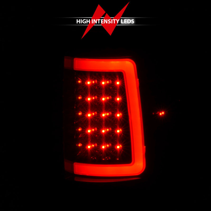 ANZO 2004-2006 Ford F-150 luces traseras LED con barra de luz, carcasa negra, lente transparente