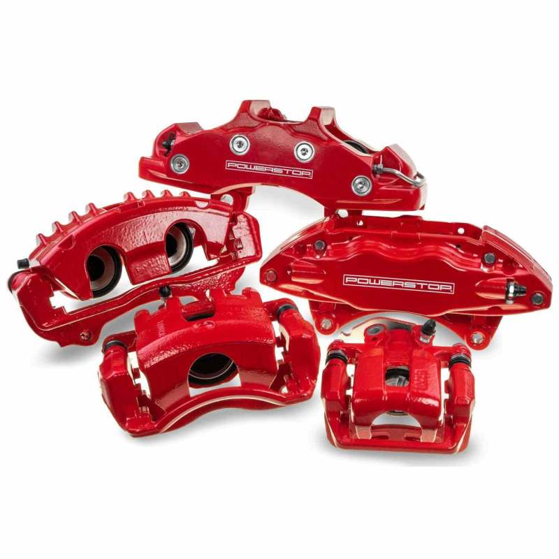 Power Stop 2006 BMW 330i Front Red Calipers w/Brackets - Pair