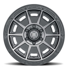 Cargar imagen en el visor de la galería, ICON Victory 17x8.5 5x5 -6mm Offset 4.5in BS Rueda de tinte negro satinado ahumado