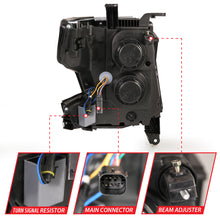 Cargar imagen en el visor de la galería, ANZO 15-20 Chevy Tahoe/Suburban Faros delanteros estilo barra de luz LED, color negro con secuencial con DRL y ámbar