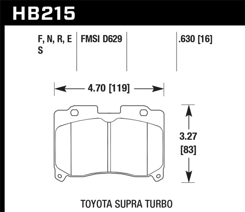 Pastillas de freno delanteras Hawk 93-98 Toyota Supra TT HPS 5.0 Street