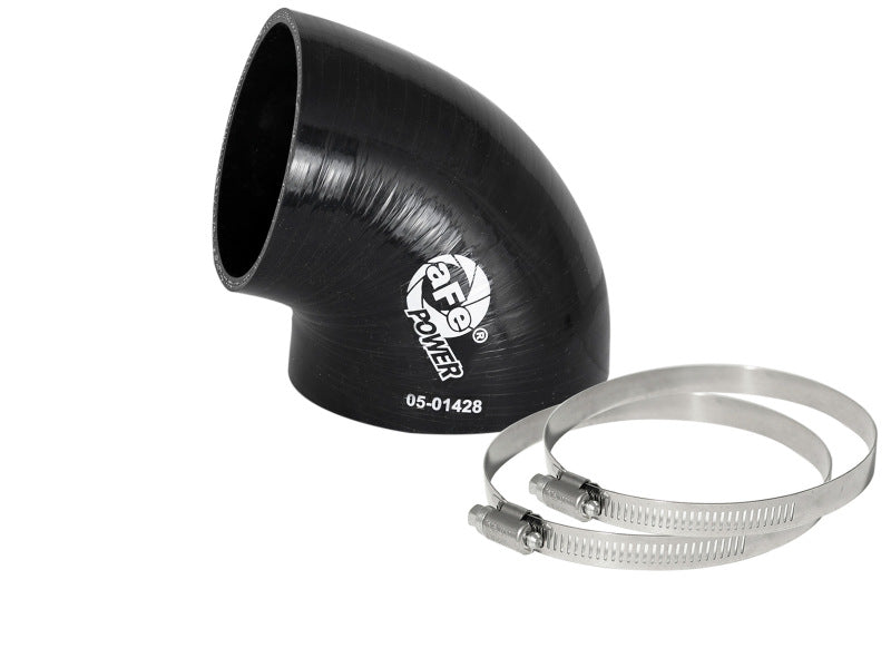 aFe Magnum FORCE CAI Univ. Acoplador reductor de codo de silicona (de 3,5 a 3 pulgadas de diámetro interior / 75 grados) - Negro