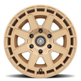 ICON Compass 17x8.5 6x135 6mm Offset 5in BS Rueda de latón satinado