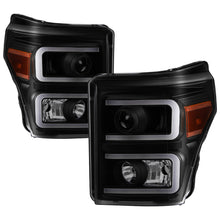 Cargar imagen en el visor de la galería, Xtune Ford Super Duty 11-16 Projector Headlights Light Bar Drl Black Smoked PRO-JH-FS11-LBBRL-BSM