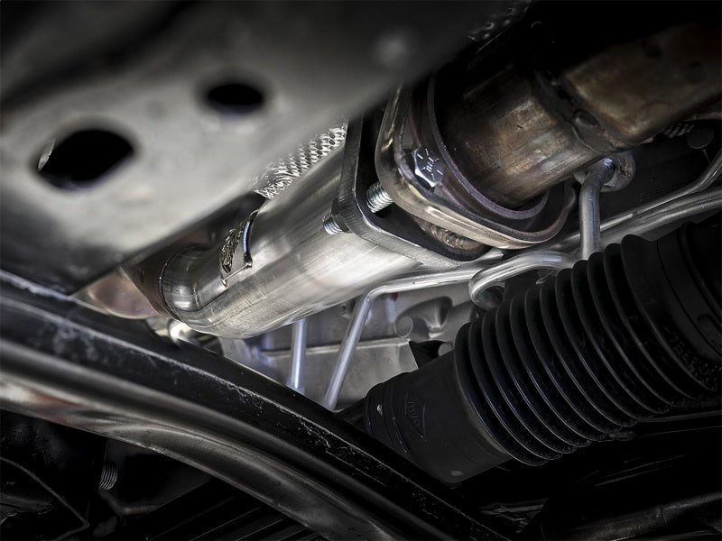 aFe Tubo de bajada de eliminación de bucle de acero inoxidable de 2 pulgadas de acero trenzado 2018+ Jeep Wrangler (JL) V6 3.6L