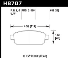 Cargar imagen en el visor de la galería, Hawk 11-12 Chevy Cruze Eco/LS/1LT/2LT/LTZ Performance Ceramic Rear Street Brake Pads