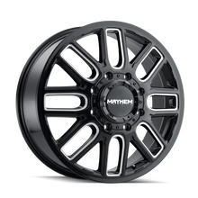 Cargar imagen en el visor de la galería, Mayhem 8107D Cogent Dually 22x8.25 / 8x200 BP / 115mm Offset / 142mm Hub Black w/Milled Spokes Wheel