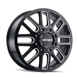 Mayhem 8107D Cogent Dually 22x8.25 / 8x210 BP / 115mm Offset / 154.2mm Hub Blk w/Milled Spokes Wheel