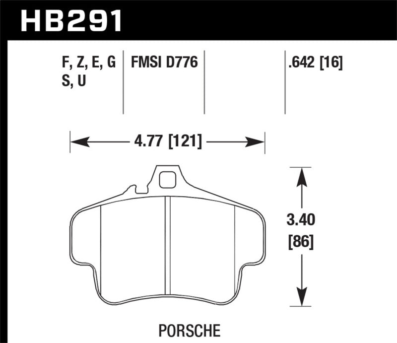 Pastillas de freno traseras Hawk Porsche GT3 DTC-60 Race