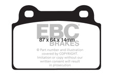 Cargar imagen en el visor de la galería, EBC 08-16 Mitsubishi Lancer Evo 10 2.0 Turbo (1 piece rotor) Redstuff Rear Brake Pads