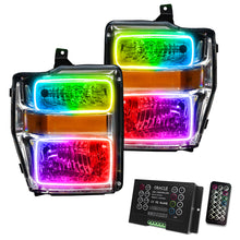 Cargar imagen en el visor de la galería, Oracle 08-10 Ford F250 Pre-Assembled Halo Headlights - Chrome Housing - w/ 2.0 Cntrl SEE WARRANTY