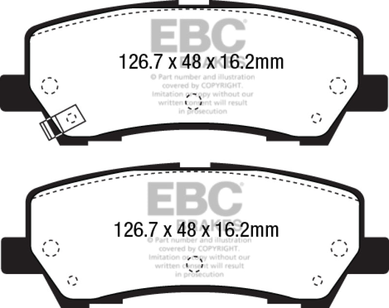 EBC 15+ Ford Mustang 2.3 Turbo Performance Pkg Pastillas de freno traseras Redstuff