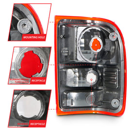 ANZO 2001-2011 Ford Ranger luces traseras con lente roja/transparente (reemplazo OE) par