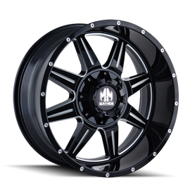 Mayhem 8100 Monstir 20x10 / 6x135 BP / -12mm Offset / 106mm Hub Black w/ Milled Spokes Wheel