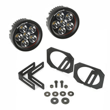 Cargar imagen en el visor de la galería, Rugged Ridge 07-18 Jeep Wrangler JK Bumper Mounted Circular LED Light &amp; Mount Kit