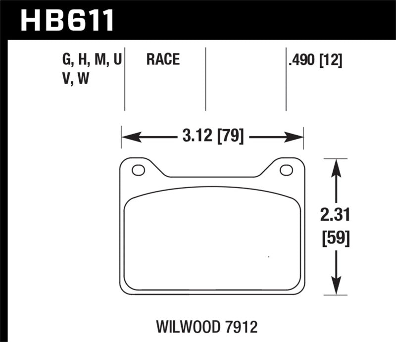 Hawk Willwood 7912 DTC-70 Race Brake Pads