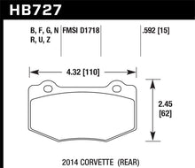 Cargar imagen en el visor de la galería, Pastillas de freno traseras Hawk 2014 Chevrolet Corvette DTC-70